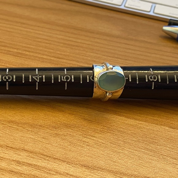 Vintage hallmarked Chalcedony 925 sterling silver ring - Picture 4 of 12